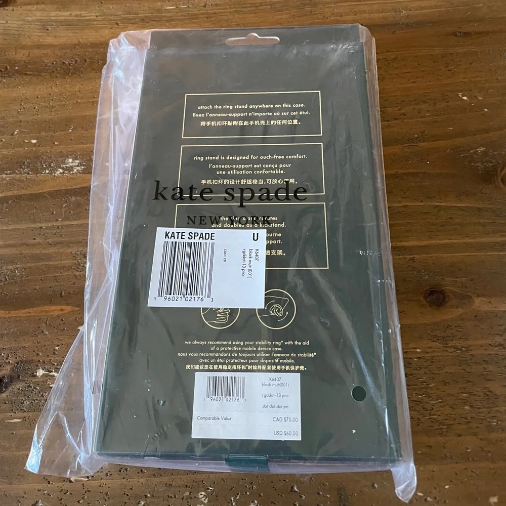 NIB Kate Spade Ring And Dot Resin iPhone 13 Pro Case